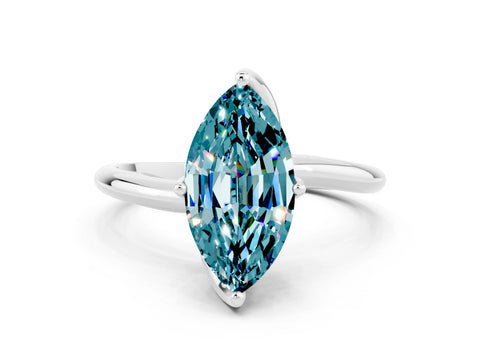 White gold Marquise Cut Blue Topaz Solitaire Engagement Ring with Four-Prong Setting and Classic Band_36