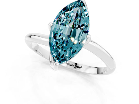 White gold Marquise Cut Blue Topaz Solitaire Engagement Ring with Four-Prong Setting and Classic Band_37