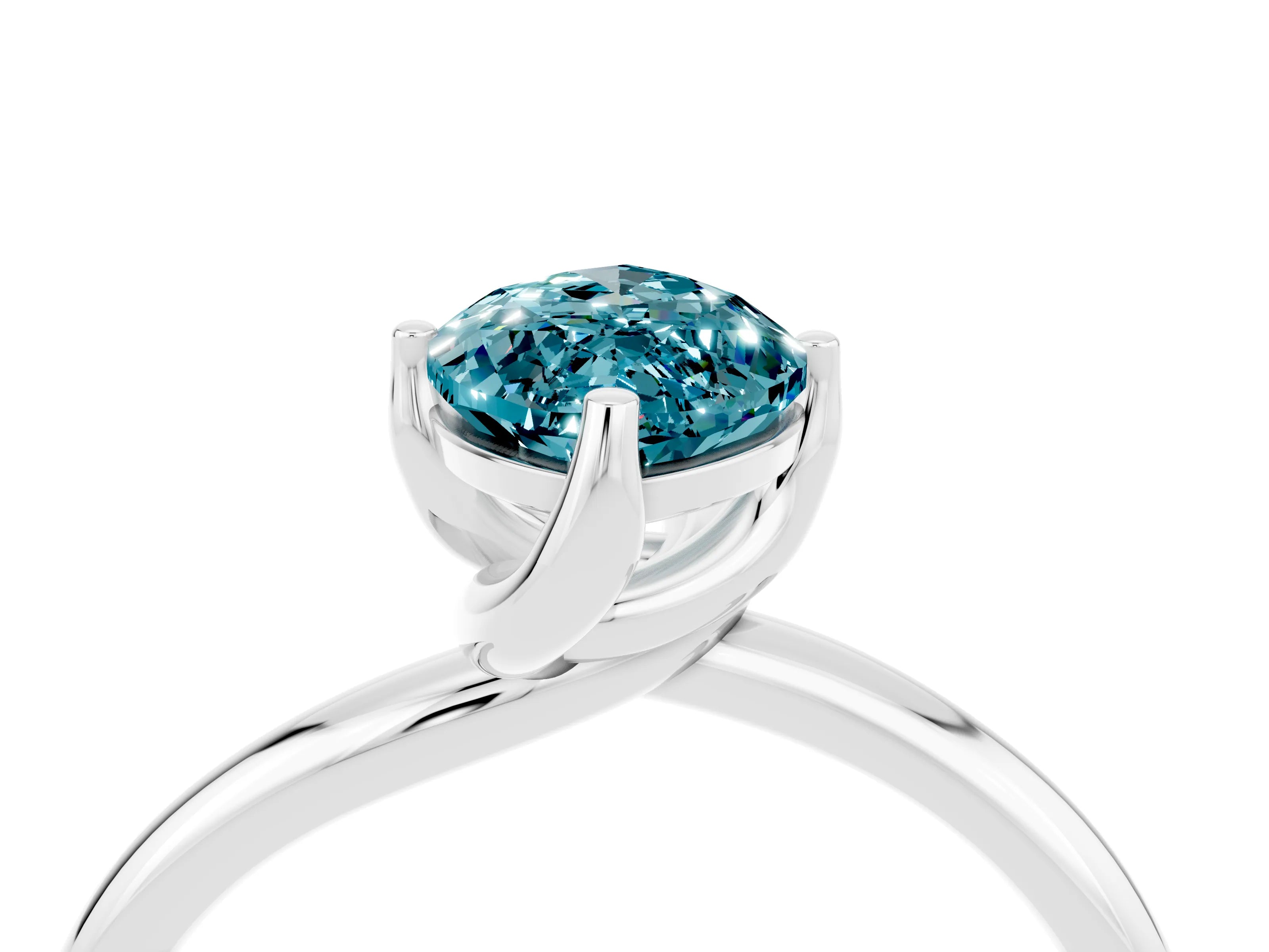 White gold Marquise Cut Blue Topaz Solitaire Engagement Ring with Four-Prong Setting and Classic Band_40
