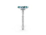 White gold Marquise Cut Blue Topaz Solitaire Engagement Ring with Pavé Band and Four-Prong Setting_2