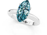 White gold Marquise Cut Blue Topaz Solitaire Engagement Ring with Round Band and Four-Prong Setting_1