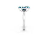 White gold Marquise Cut Blue Topaz Solitaire Engagement Ring with Round Band and Four-Prong Setting_2