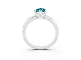 White gold Marquise Cut Blue Topaz Solitaire Engagement Ring with Round Band and Four-Prong Setting_3