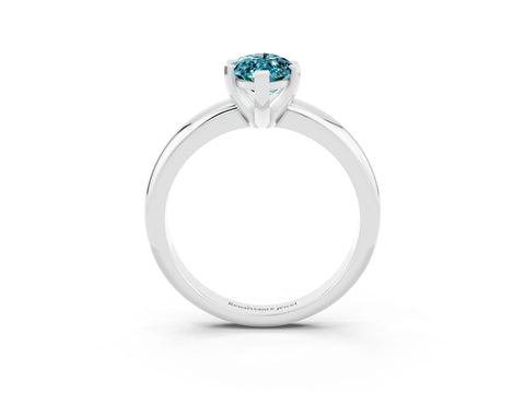 White gold Marquise Cut Blue Topaz Solitaire Engagement Ring with Round Band and Four-Prong Setting_3