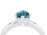 White gold Marquise Cut Blue Topaz Solitaire Engagement Ring with Round Band and Four-Prong Setting_4
