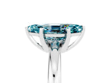 White gold Marquise Cut Blue Topaz Solitaire Engagement Ring with Round Band and Four-Prong Setting_5