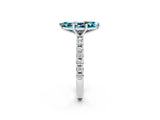 White gold Marquise Cut Blue Topaz Solitaire Pavé Band with Four-Prong Setting_2