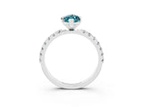 White gold Marquise Cut Blue Topaz Solitaire Pavé Band with Four-Prong Setting_3