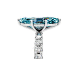 White gold Marquise Cut Blue Topaz Solitaire Pavé Band with Four-Prong Setting_5