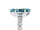 White gold Marquise Cut Blue Topaz Solitaire Pavé Engagement Ring with Round Band and Prong Setting_17