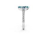 White gold Marquise Cut Blue Topaz Solitaire Pavé Engagement Ring with Round Band and Prong Setting_74