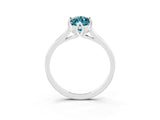 White gold Marquise Cut Blue Topaz Solitaire Ring with Flower Prong Setting and Classic Band_27