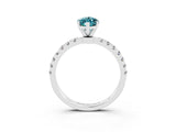 White gold Marquise Cut Blue Topaz Solitaire Ring with Pavé Accents and Four-Prong Setting_3