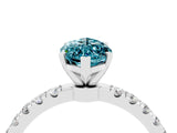 White gold Marquise Cut Blue Topaz Solitaire Ring with Pavé Accents and Four-Prong Setting_4