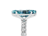 White gold Marquise Cut Blue Topaz Solitaire Ring with Pavé Accents and Four-Prong Setting_5