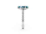 White gold Marquise Cut Blue Topaz Solitaire Ring with Pavé Band and Four-Prong Setting_38