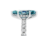 White gold Marquise Cut Blue Topaz Solitaire Ring with Pavé Band and Four-Prong Setting_41