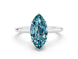 White gold Marquise Cut Blue Topaz Solitaire Ring with Thin Band and Four-Prong Setting_12