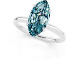 White gold Marquise Cut Blue Topaz Solitaire Ring with Thin Band and Four-Prong Setting_13