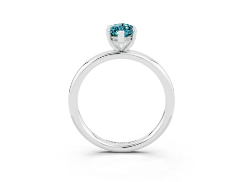 White gold Marquise Cut Blue Topaz Solitaire Ring with Thin Band and Four-Prong Setting_15