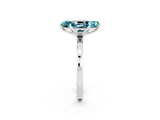 White gold Marquise Cut Blue Topaz Solitaire Ring with Thin Band and Prong Setting_14