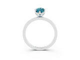 White gold Marquise Cut Blue Topaz Solitaire Ring with Thin Band and Prong Setting_15