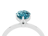 White gold Marquise Cut Blue Topaz Solitaire Ring with Thin Band and Prong Setting_16