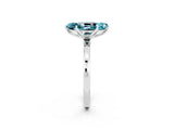 White gold Marquise Cut Blue Topaz Solitaire Ring with Thin Band and Prong Setting_62