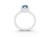 White gold Marquise Cut Blue Topaz Solitaire Ring with Wide Band and Prong Setting_3