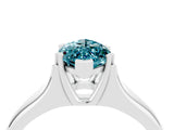 White gold Marquise Cut Blue Topaz Solitaire Ring with Wide Band and Prong Setting_4