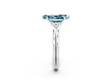 White gold Marquise Cut Blue Topaz Solitaire Twist Band Prong Setting Ring_62