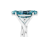 White gold Marquise Cut Blue Topaz Solitaire Twist Band Prong Setting Ring_65
