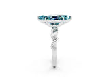 White gold Marquise Cut Blue Topaz Solitaire Twisted Band with Round  Accents and Prong Setting_14