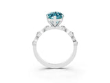 White gold Marquise Cut Blue Topaz Solitaire Twisted Band with Round  Accents and Prong Setting_15