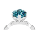 White gold Marquise Cut Blue Topaz Solitaire Twisted Band with Round  Accents and Prong Setting_16