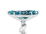 White gold Marquise Cut Blue Topaz Solitaire Twisted Band with Round  Accents and Prong Setting_17
