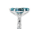 White gold Marquise Cut Blue Topaz Solitaire with Side Baguettes and Channel Set Band_5