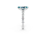 White gold Marquise Cut Blue Topaz Solitaire with Side Stones, Pave Band, Four-Prong Setting_38