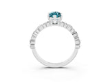 White gold Marquise Cut Blue Topaz Solitaire with Side Stones, Pave Band, Four-Prong Setting_39