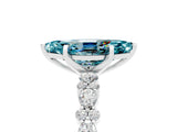White gold Marquise Cut Blue Topaz Solitaire with Side Stones, Pave Band, Four-Prong Setting_41