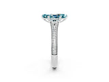White gold Marquise Cut Blue Topaz Split Shank Engagement Ring with Pavé Band_2
