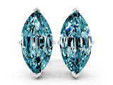 White gold Marquise Cut Blue Topaz Stud Earrings_33