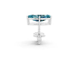 White gold Marquise Cut Blue Topaz Stud Earrings_35