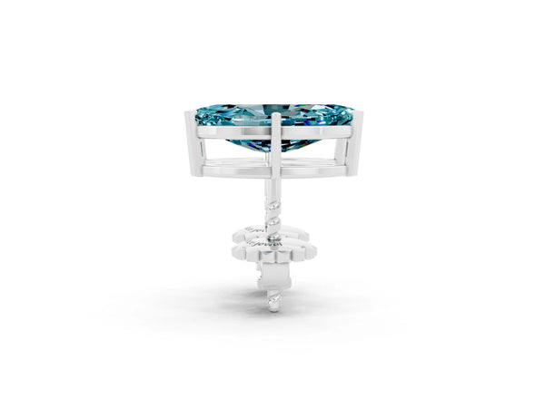 Platinum Marquise Cut Blue Topaz Stud Earrings