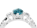 White gold Marquise Cut Blue Topaz Three-Stone Ring with Pavé Split Shank and Four-Prong Setting_16