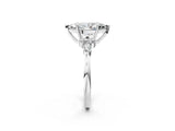 White gold Marquise Cut Brilliant Diamond Solitaire Ring with Pear Side Stones and Four-Prong Setting_14