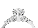 White gold Marquise Cut Brilliant Diamond Solitaire Ring with Pear Side Stones and Four-Prong Setting_16