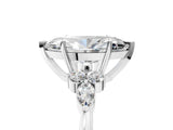 White gold Marquise Cut Brilliant Diamond Solitaire Ring with Pear Side Stones and Four-Prong Setting_17
