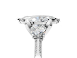 White gold Marquise Cut Brilliant Three-Stone Diamond Ring with Pavé Band and Four-Prong Setting_12