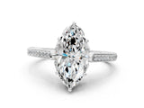 White gold Marquise Cut Cathedral Pave Diamond Engagement Ring with Six-Prong Setting_32